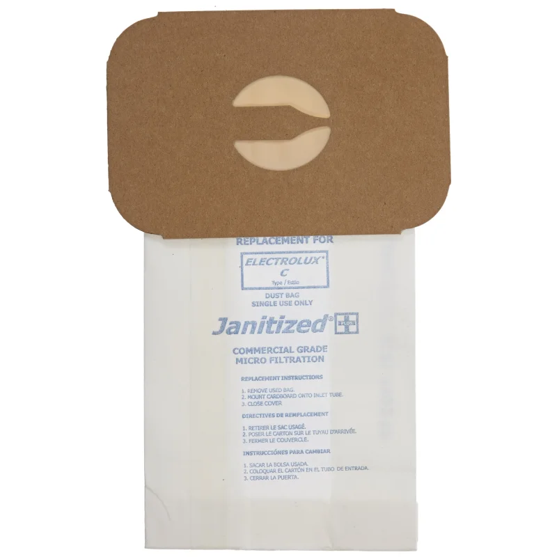 Janitized JAN-ELC-2(3) Premium Replacement Commercial Vacuum Paper Bag for Electrolux Type C Canister Vacuum Cleaner (12-3 Packs)