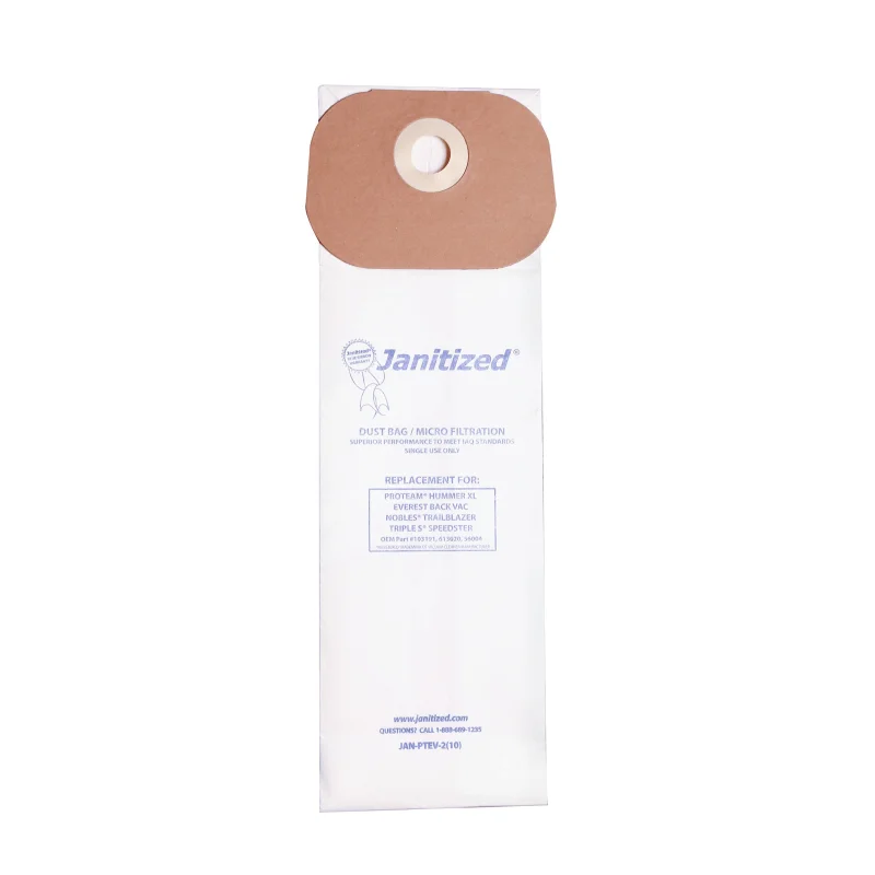 Janitized JAN-PTEV-2(10) Premium Replacement Vaccum Paper Bag, Nobles Trailblazer XL, ProTeam Hummer XL, SSS Speedster Vacuums, OEM#613020, 103191, 56004 (Pack of 10)