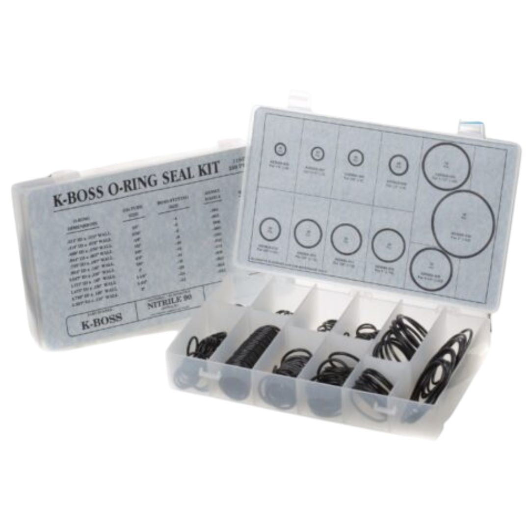 Global O-Ring K-Boss Seal O-Ring Kit - Black Viton 90 Durometer - 250 Pieces (11 Sizes)