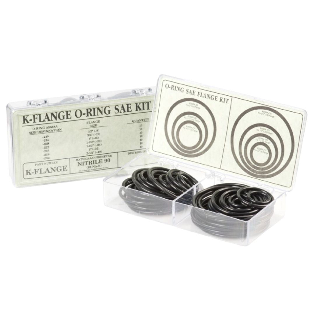 Global O-Ring K-Flange O-Ring Assortment Kit - Viton (Fkm) 90 Durometer - 70 Pieces (7 Sizes)