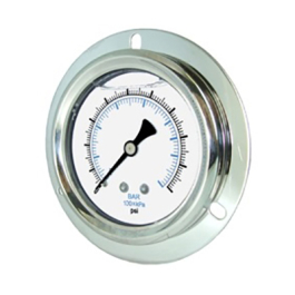 LFSB25-15F | 2.5" Liquid Filled Pressure Gauge 0-15 PSI Flanged 1/4"NPT