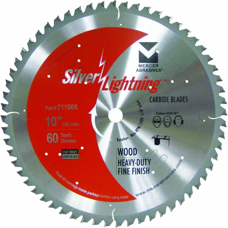 Mercer Abrasives 711001 24-Tooth ATB Carbide Wood Cutting Blade with 10-Inch Diameter and 5/8-Inch Arbor