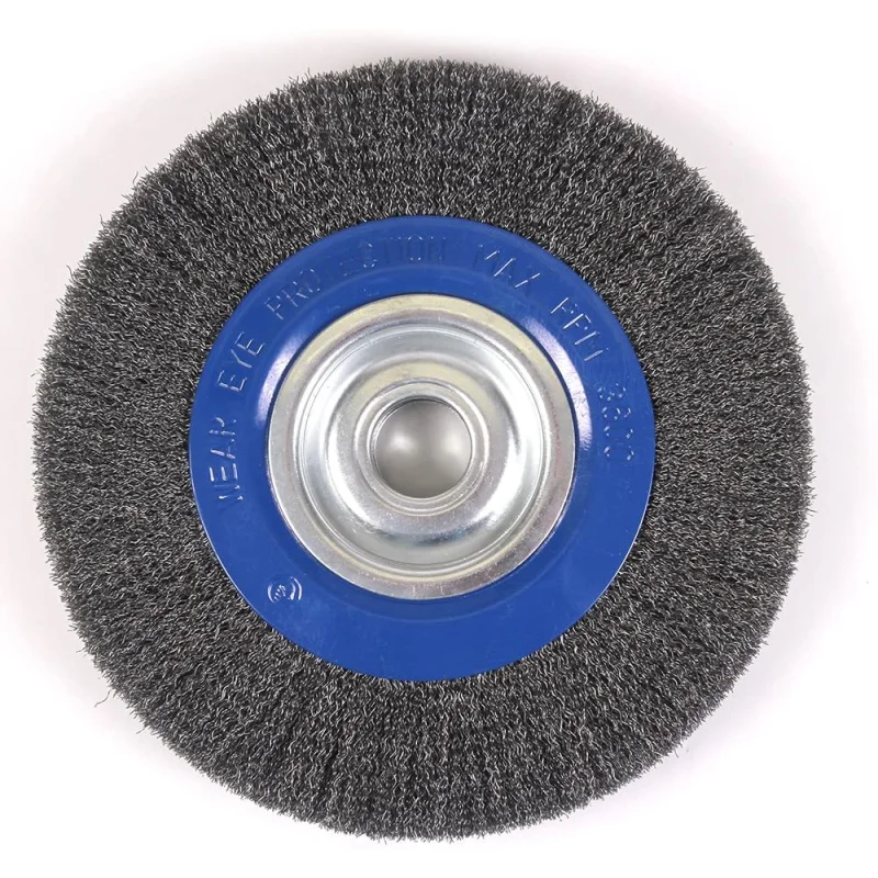 Mercer Industries 183040B Crimped Wire Wheel, 10″ x 1″ x 2″ (1/2″, 5/8″), For Bench/Pedestal Grinders Carbon Steel