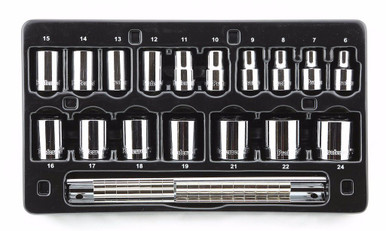 15 Piece 6 Point Standard Proferred 3/8" Drive Sae Socket Set