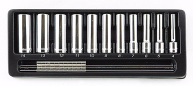 11 Piece 6 Point Deep Metric Proferred 1/4" Drive Socket Set