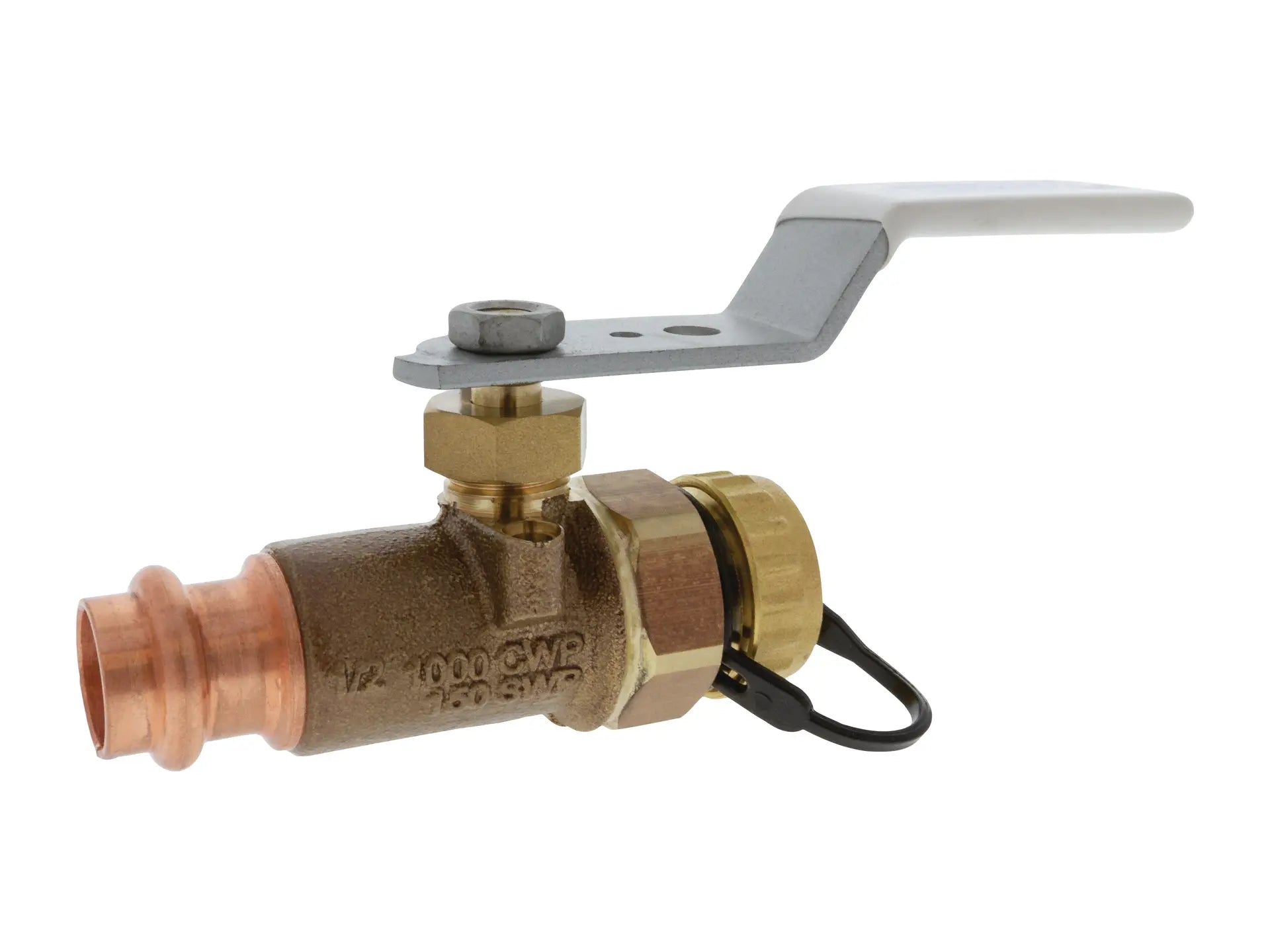 NIBCO HP843X6, 1/2 in. x 1/2 in. PressEnd x HoseEnd HP Bronze Ball Valve LF PC-585HP-LF-HC
