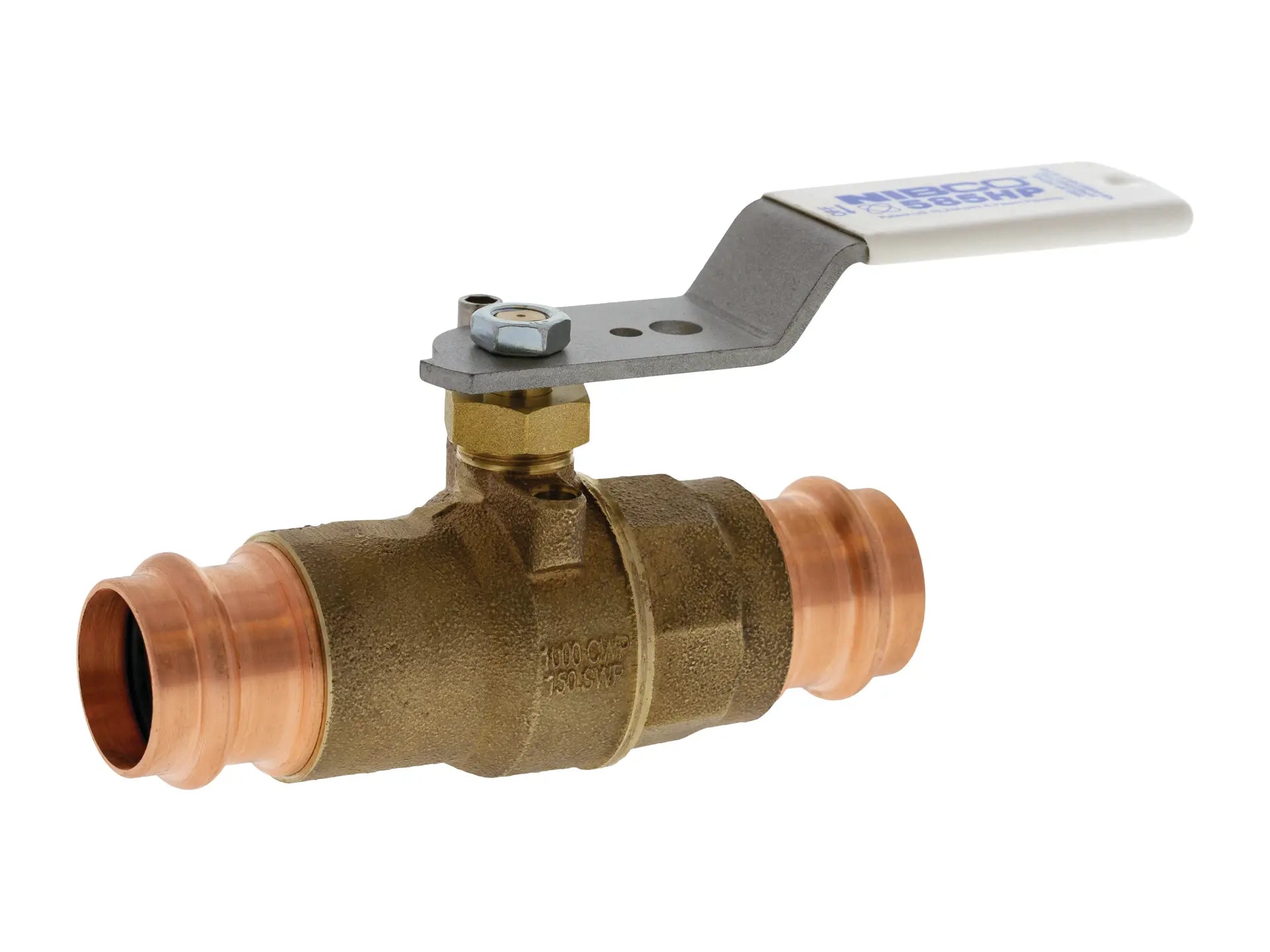 NIBCO HP84HX8, 3/4 in. x 3/4 in. Press End HP Bronze Ball Valve LF PC-585HP-66-LF