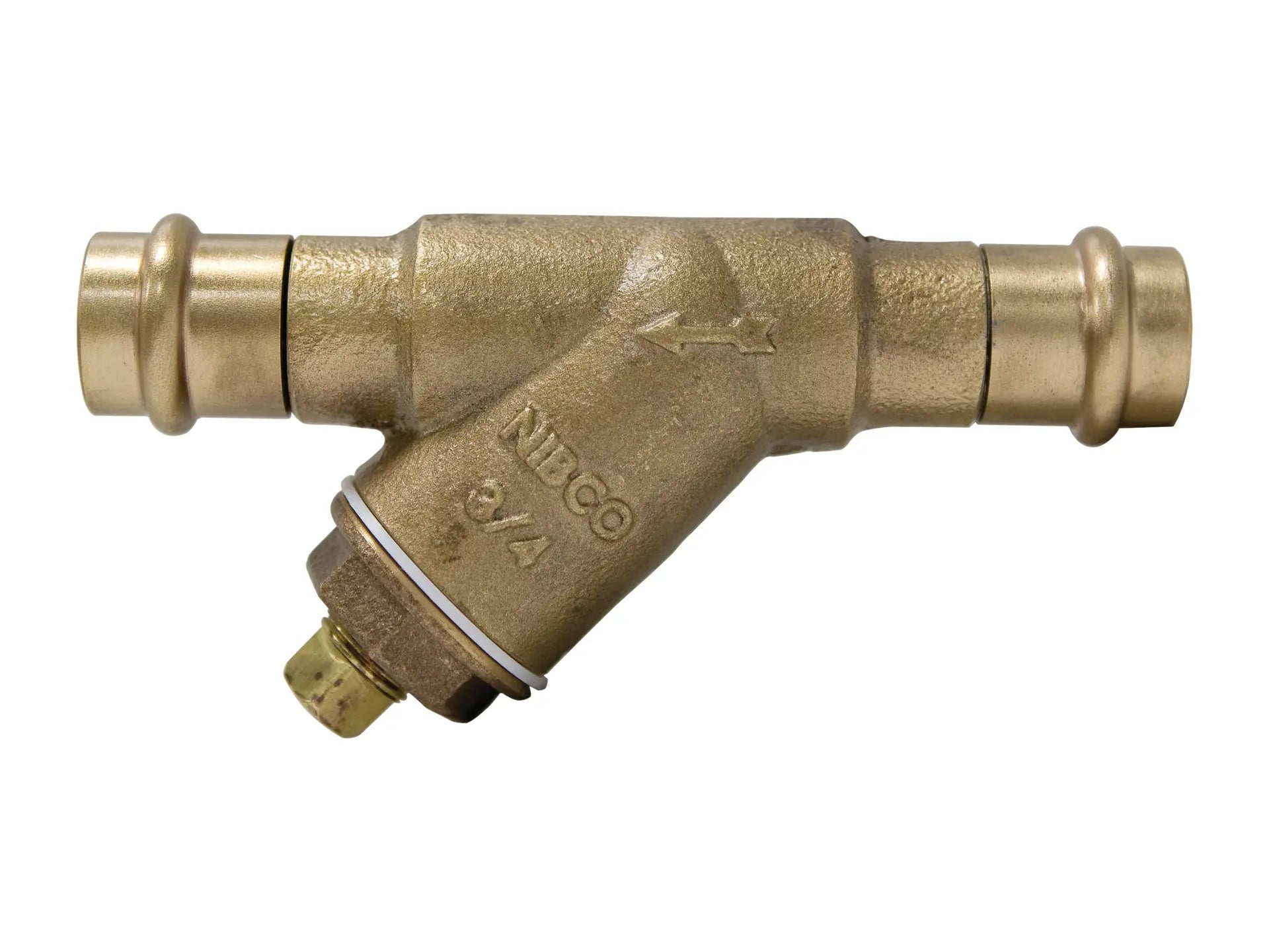 NIBCO NF2RA06, 1/2in. x 1/2in. Strainer Bronze, Perforated Screen, Tapped Cap with Plug
