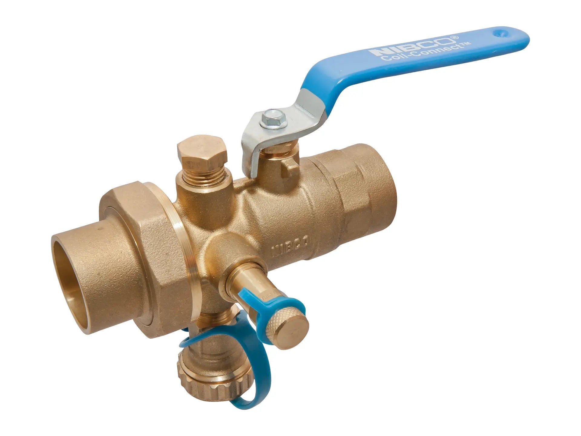 NIBCO NJ3X30C, 1-1/2in. Combination Ball Valve Solder Ends, w/Union, Test Point & Drain Valve S-1830