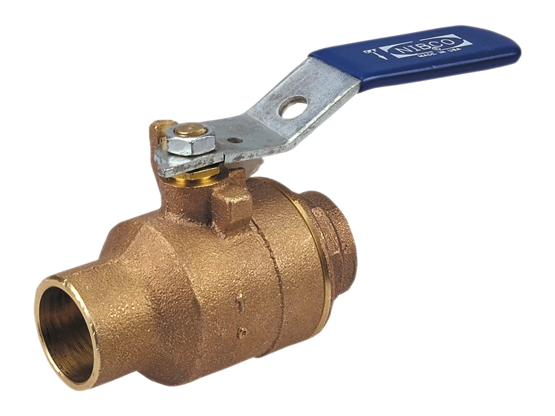 NIBCO NJ83006, 1/2 in. Two-Piece Bronze Ball Valve Full Port, Solder End Connections S-585-70