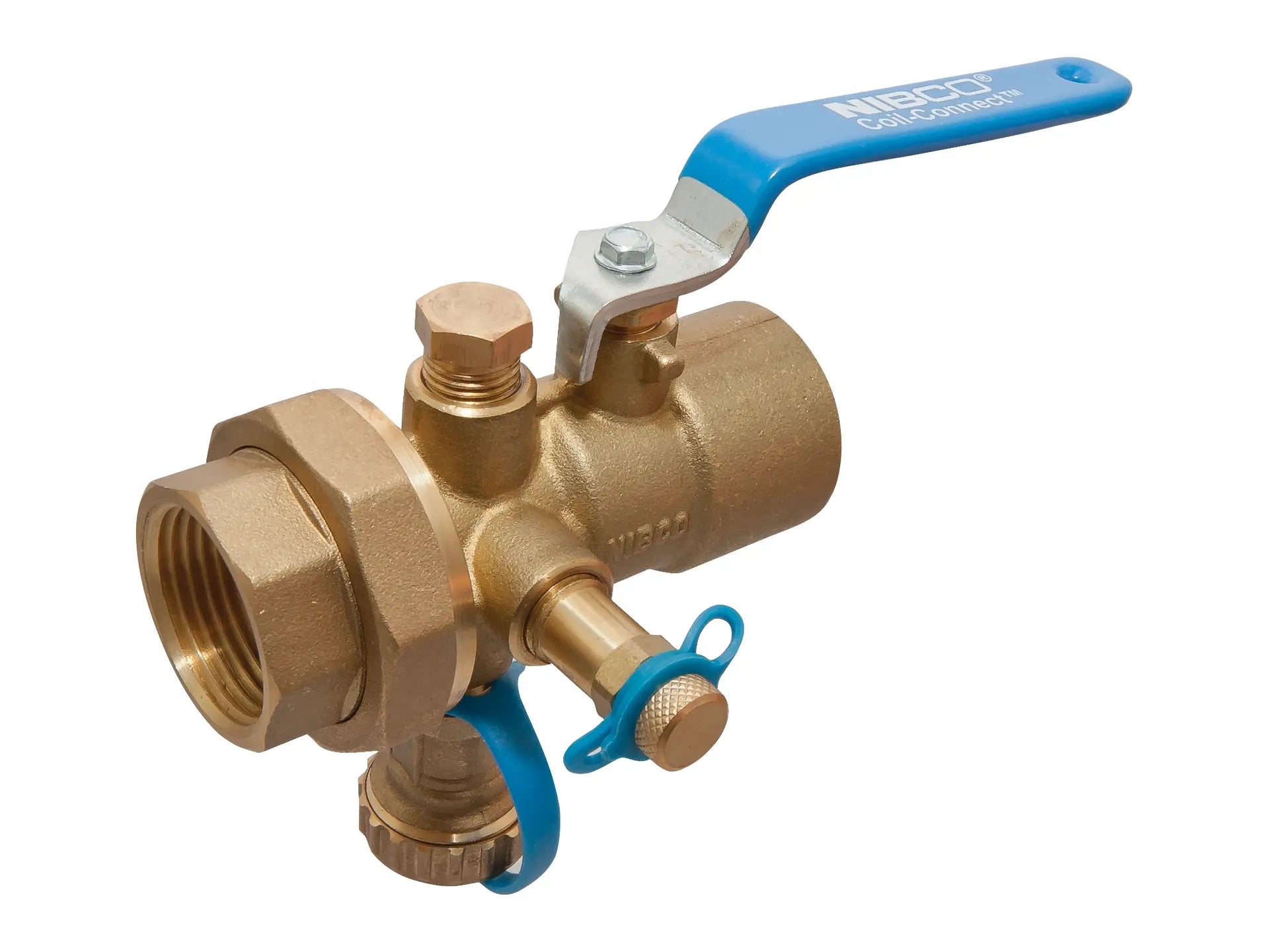 NIBCO NL3X308, 3/4in. Combination Ball Valve Threaded Ends, w/Union, Test Point & Drain Valve T-1830