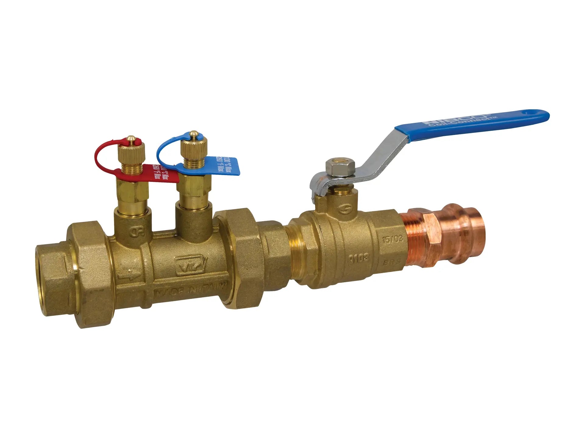 NIBCO NMAS240B, 1-1/4in. Balancing Valve Automatic, Threaded x Press Ends, w/Isolation Valve