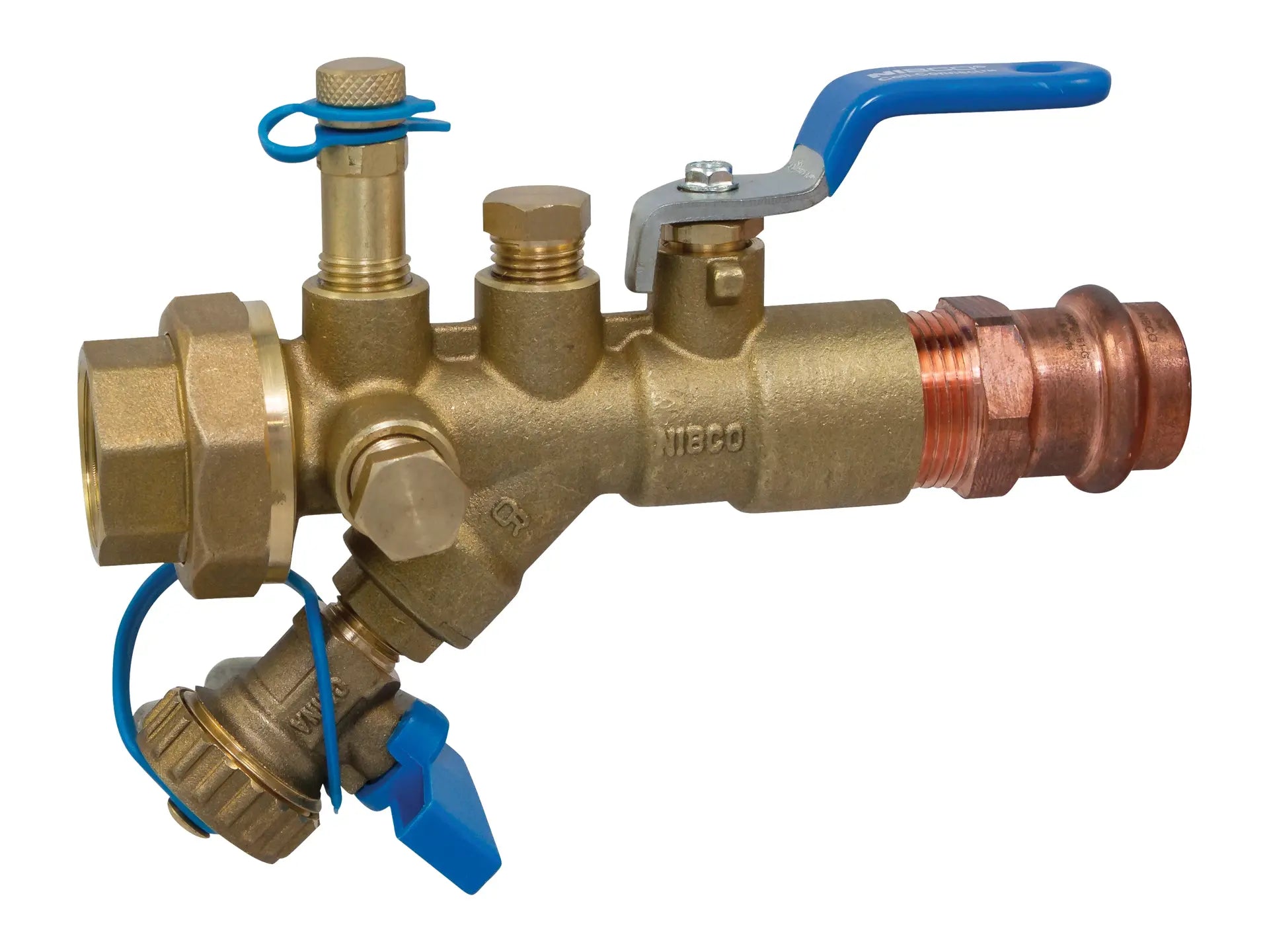 NIBCO NMP3X20D, 2in. Combination Ball Valve Press x Thread Ends, w/Union, Integral Strainer