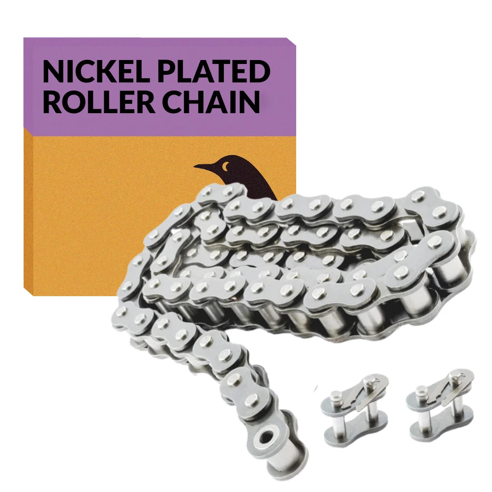 #35NP Nickel Plated Roller Chain 10FT – Anti-Corrosion