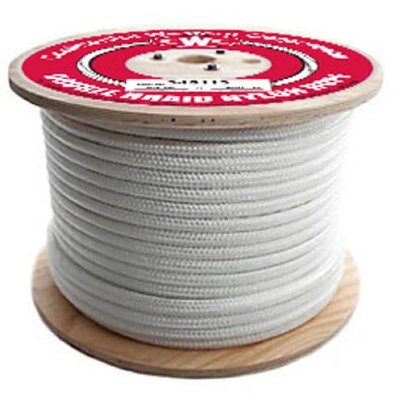 Nylon Rope – Double Braid – White – 1/4″ x 600′, 2000 lb Tensile (1 Spool) – CWC-345101