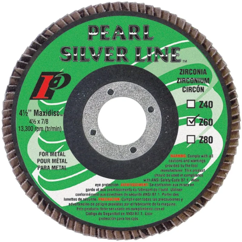 Pearl Abrasive MAX4560ZT 4-1/2″ by 7/8″ 60 grit Maxidisc, Flap Discs