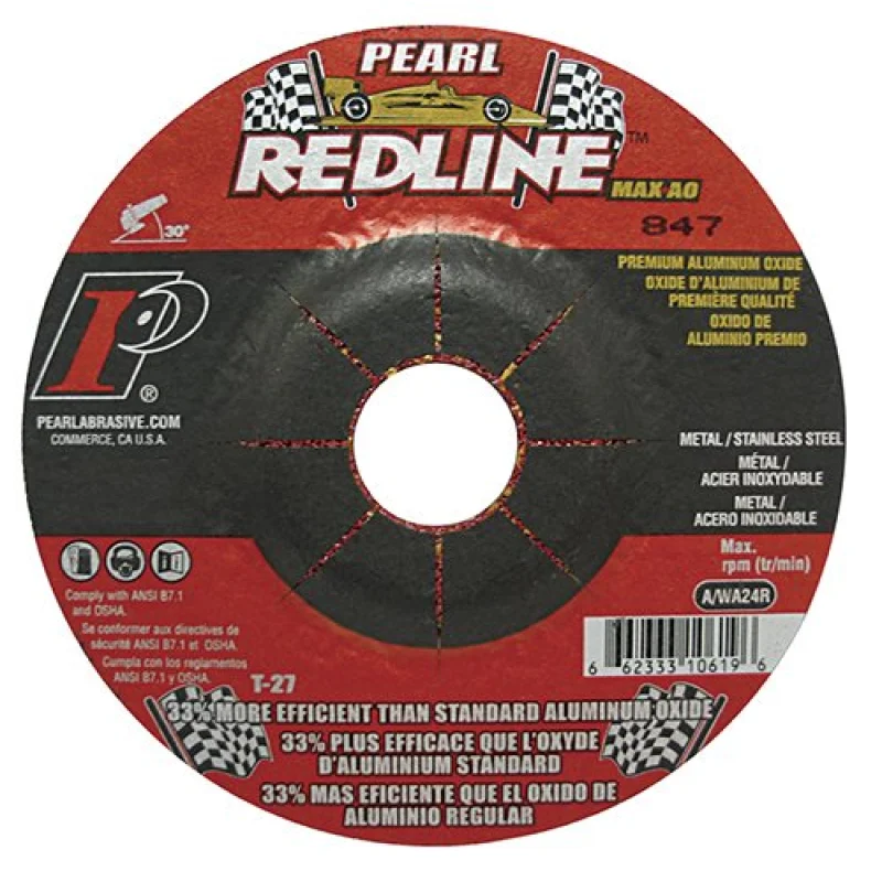 Pearl Redline 4″ x 1/4″ x 5/8″ Depressed Center Grinding Wheel (Pack of 25)