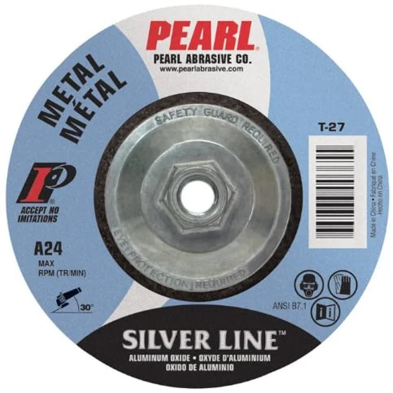 Pearl SILVERLINE 6″ x 1/4″ x 5/8″-11 Depressed Center Grinding Wheel (Pack of 10)