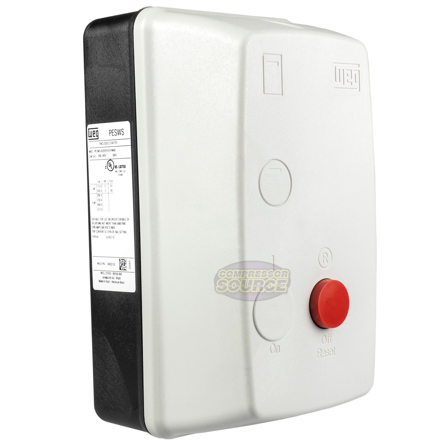 WEG 5 HP 1 Phase Magnetic Starter NEMA 4X 208-240V 22 - 32 Amp PESWS-B32V24EX-RM68