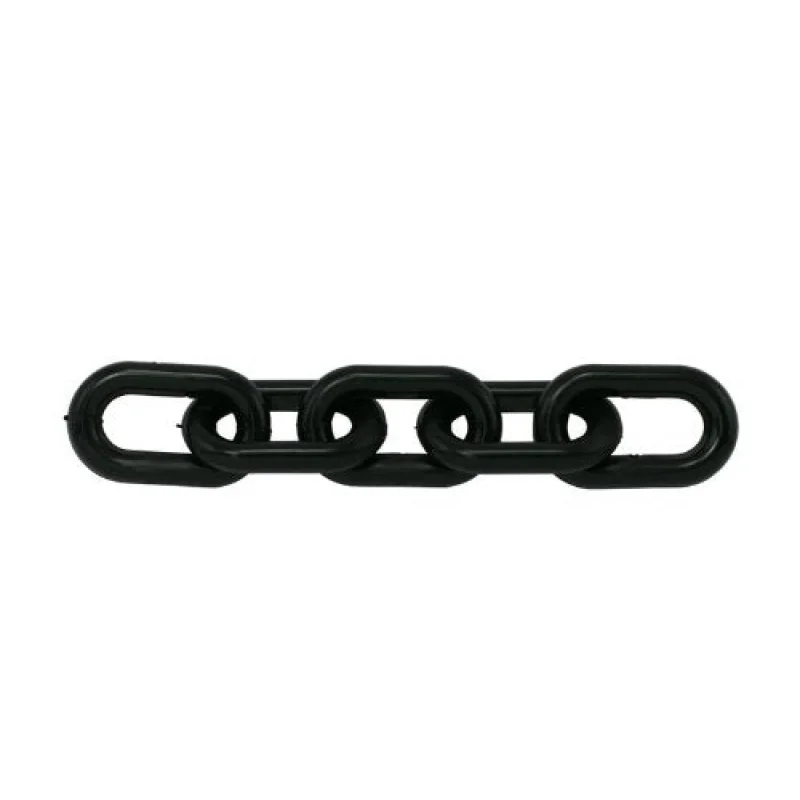 Plastic Barrier Chain, 2″ Diameter, 100′ Length, Black