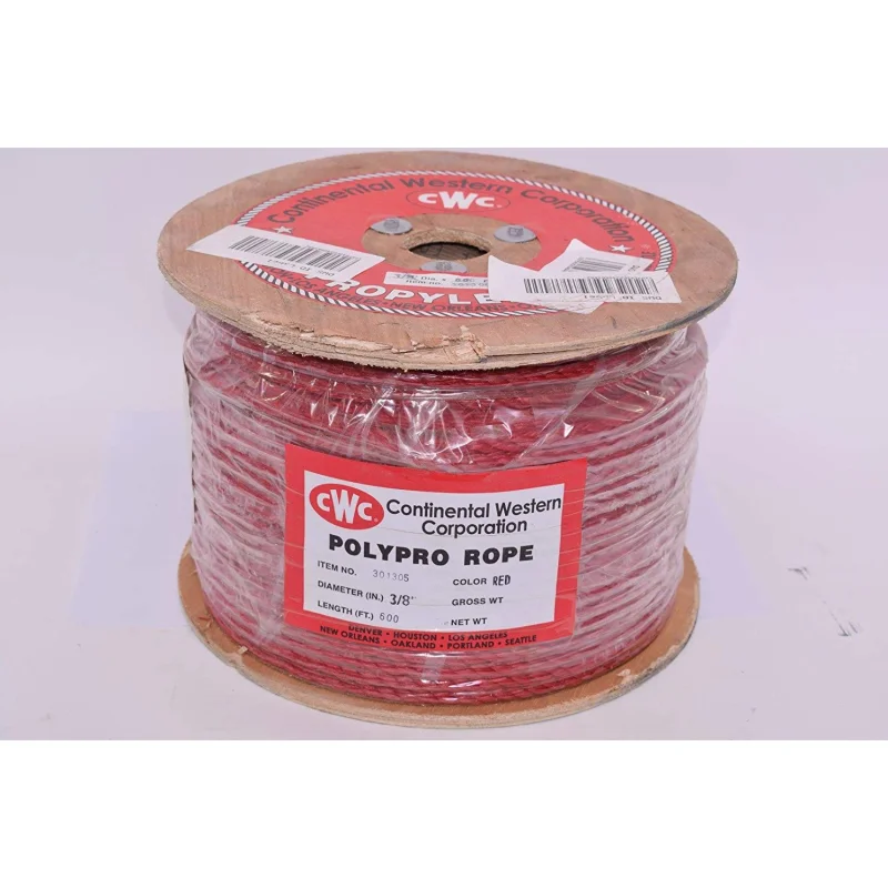 PolyPRO Red Rope – 3 Strand – 3/8″ x 600′, 2430 lbs Tensile (1 Spool) – CWC-301305