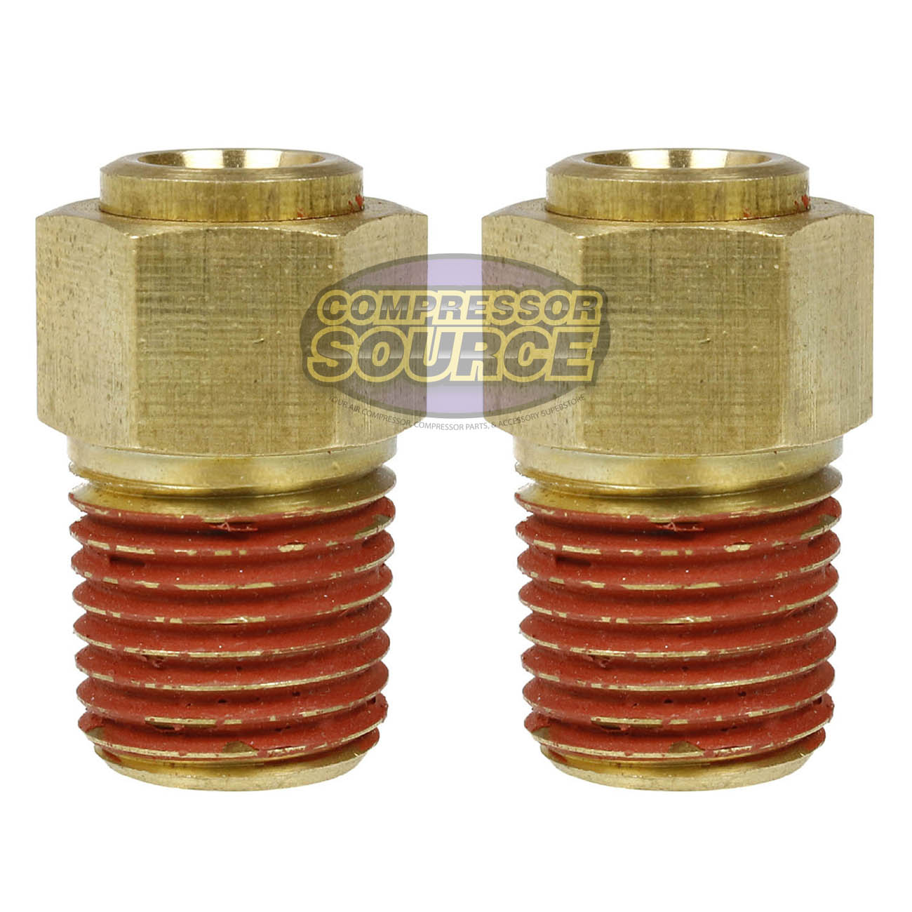 2 Pack 1/4" x 1/4" Male NPTF Push Lock Connector Quick Connect and Disconnect