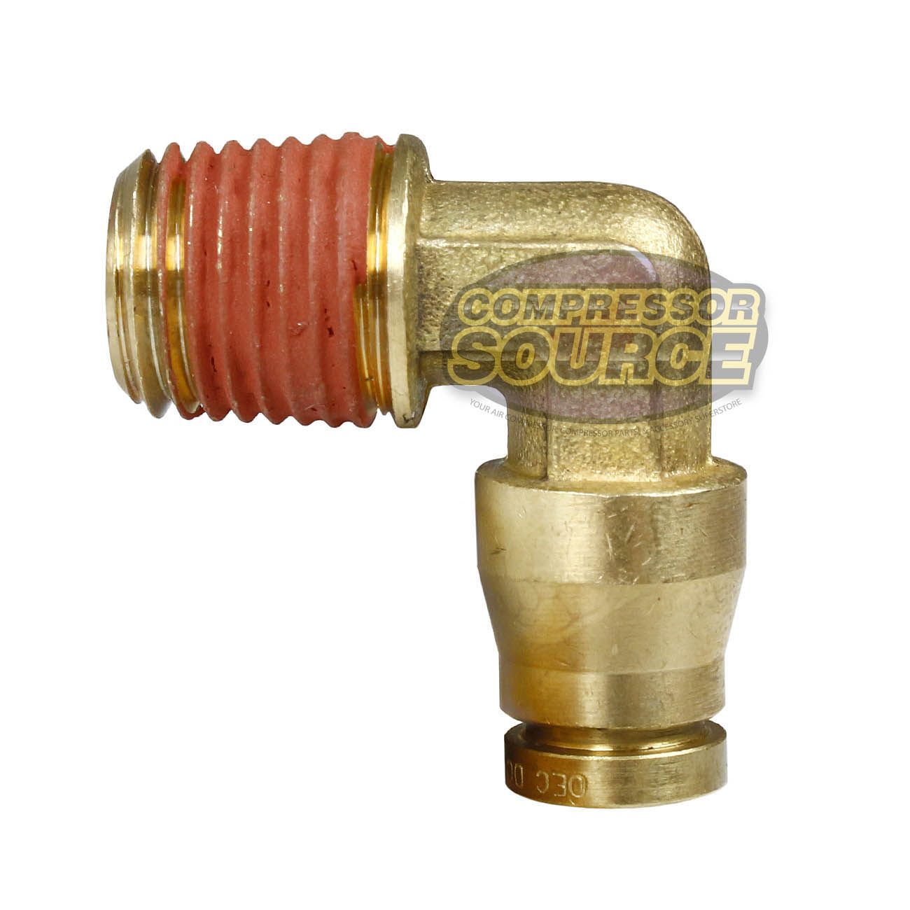 1/4" x 1/4" Push-In x Male NPTF Fixed Elbow Solid Brass Quick Connect Fitting