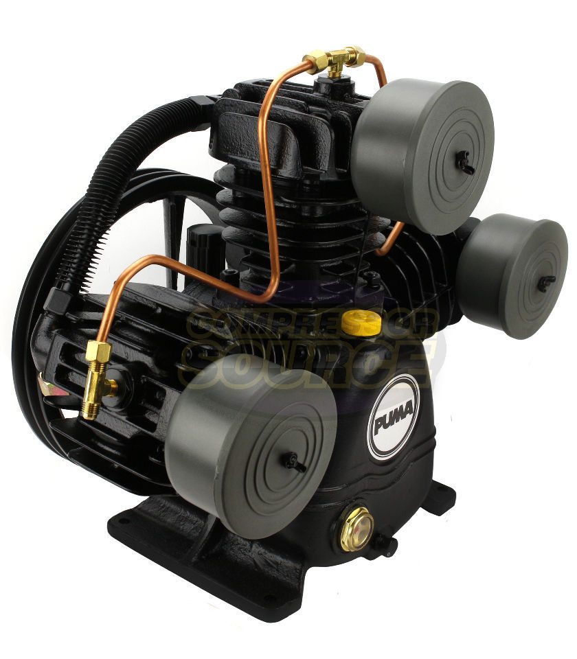 5 - 7.5 HP 1 Stage 3-Cylinder 22 SCFM Air Compressor Pump Head Unloaders Included Puma PUK65