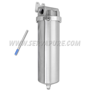 Quantrol QFP1X10-3/4, 10'' 316SS Single Cartridge Filter Housing