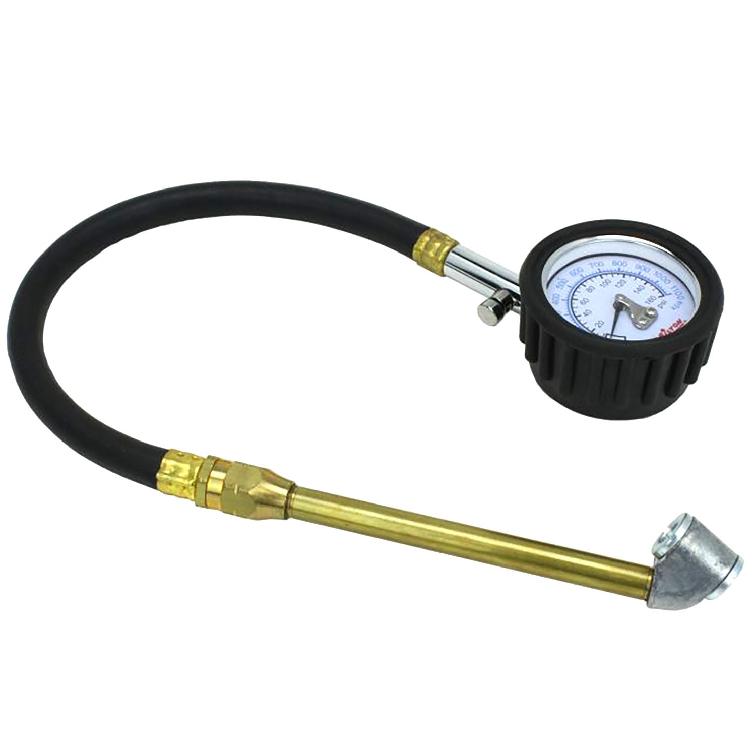 Milton Dial Tire Gauge 0-160 PSI with 12" Hose 45 Degree Dual Headed Chuck S-936