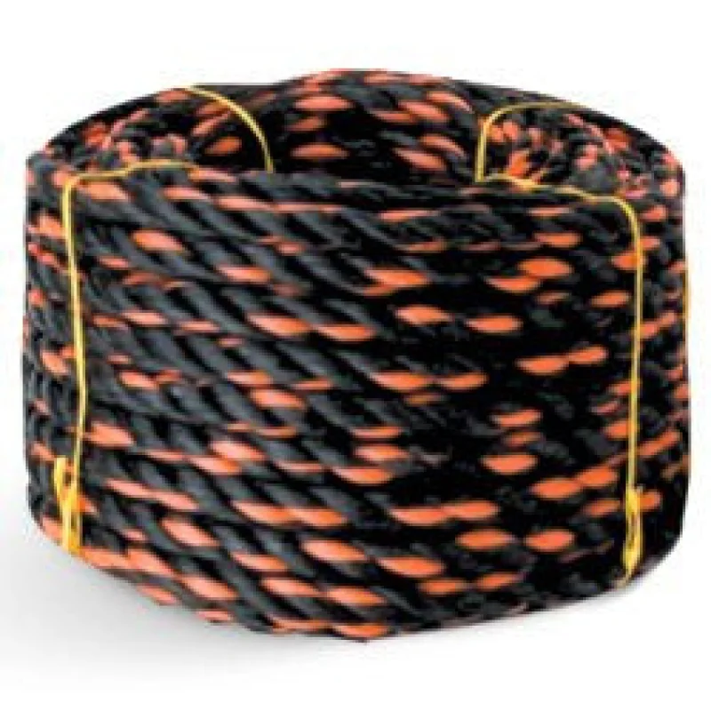 Set of 12 – 3 Strand Black Orange Polypropylene California Truck Rope 1/2″ 50′ 3780 lbs Tensile