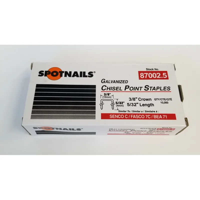 Spot Nails 87002.5 22 Gauge 3/8-Inch Crown Staples, 5/32-Inch, 10000-Piece C02.5