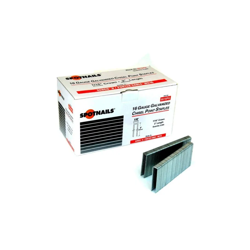 Spotnails 6616PG 7/16 Crown 16 Gauge Staples 2″ for Senco N Bostitch S5 (10,000) (N21)