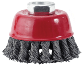 6" Knotted Cup Carbon Steel Wire Brush .02 Wire & 5/8-11" S Carbon Wire Brush