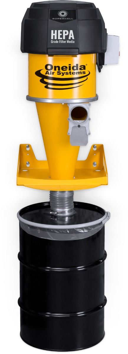 Supercell High-Pressure 30 Gal. Wall-Mounted HEPA-GFM Cyclone Dust Collector