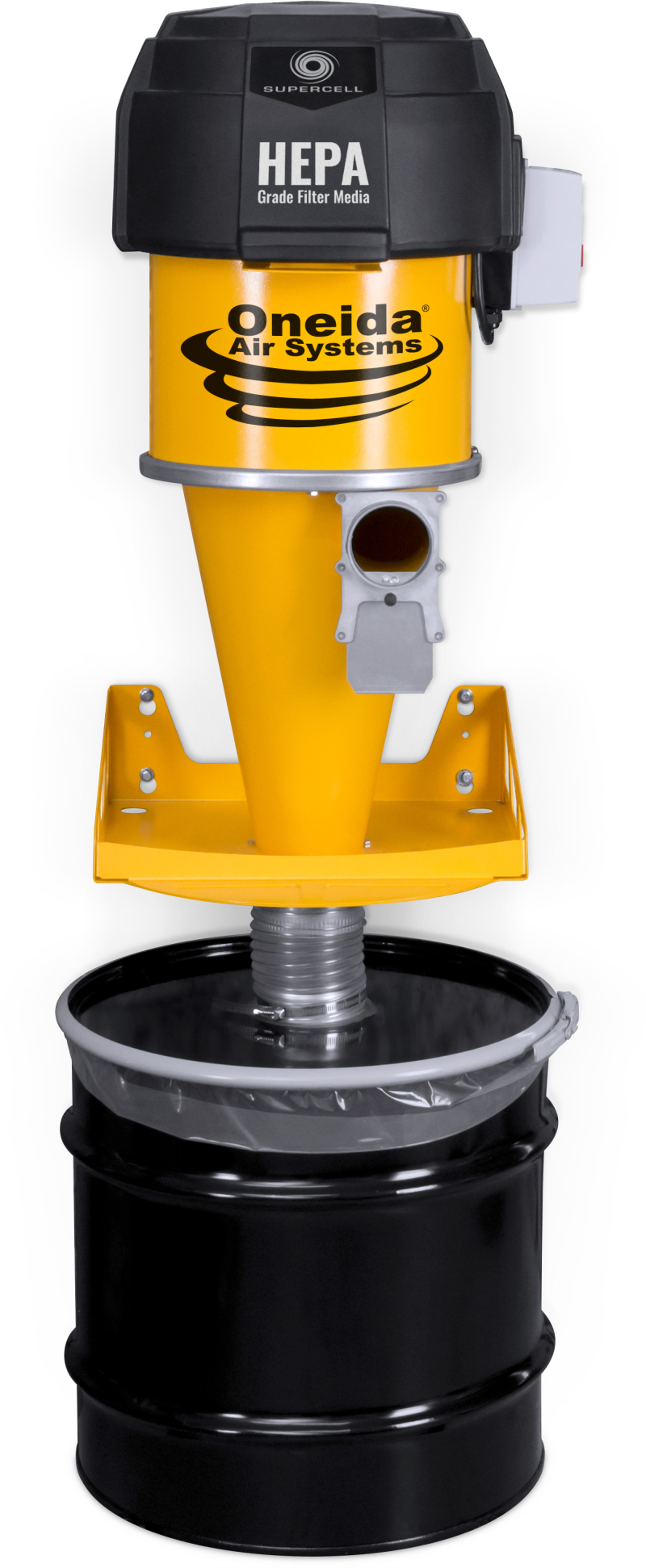 Supercell High-Pressure 35 Gal. Wall-Mounted HEPA-GFM Cyclone Dust Collector