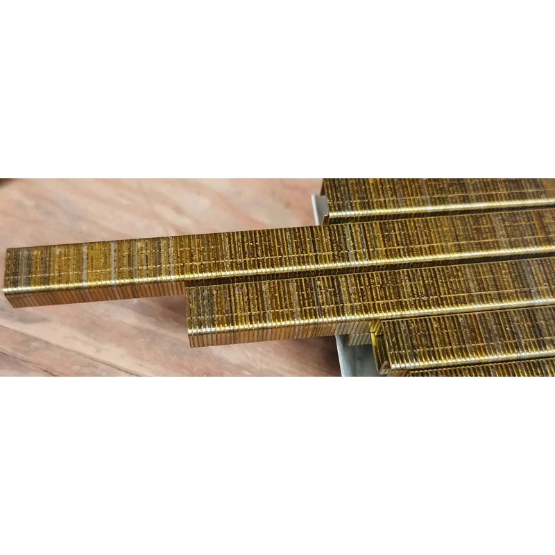 TTSC04LF 22-Gauge 3/8″ Crown Fine Wire Staples with 1/4″ Leg (10000 per Box) Liquor Finish Bronze Color