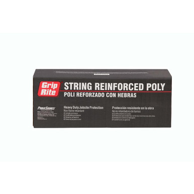 Grip Rite String Reinforced Poly Sheeting, White, 20 ft x 100 ft, (1 Roll), #620100CSRF